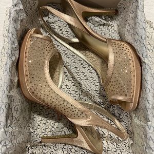 Adrianna Papill Gold Slingbacks